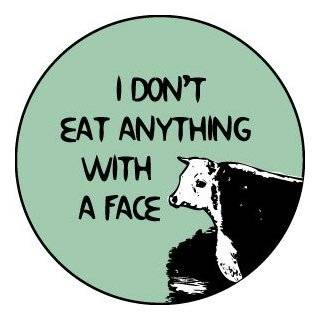   Vegetarian Love Animals Dont Eat Them Button/Pin 