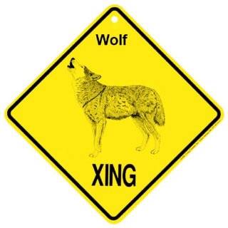  WOLF CROSSING Sign new xing road wolves dog gift: Patio 