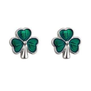  Good Luck Sterling Silver Four Leaf Clover Earrings: Eves 