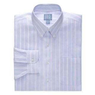  Joseph Spread Collar Cotton Stripe Dress Shirt: Clothing