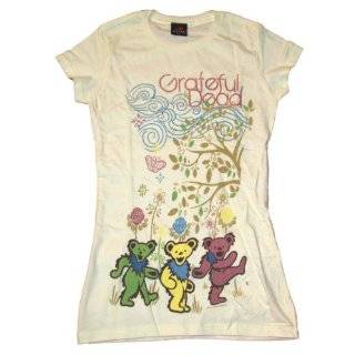 Grateful Dead Trees and Flowers Dancing Bears Juniors T Shirt Tee