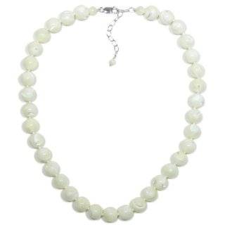  Sterling Silver 4mm Mother of Pearl Bead Necklace, 16 