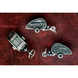 Sterling Silver Charm, Travel Trailer, 3/4 inch long, 3.2 grams
