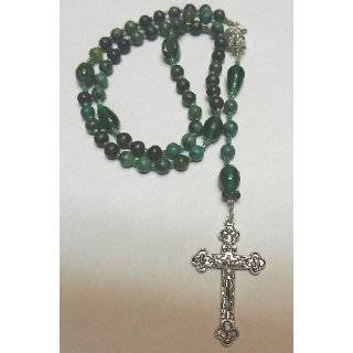   Rosary   African Turquoise, Gold Pewter Cross: Everything Else