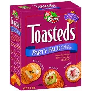 Toasteds Crackers, Party Pack Assortment, 12 Ounce Boxes (Pack of 12)
