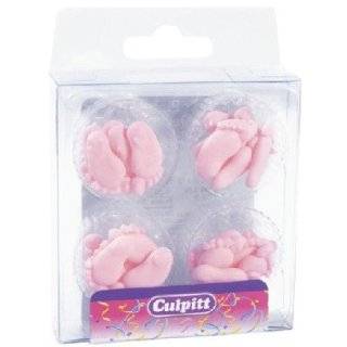 Pink Baby Feet Pairs Cupcake   Cake Decorations (12 pr)