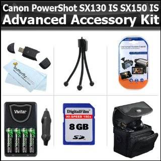 8GB Advanced Accessory Kit For Canon PowerShot SX130 IS SX130IS SX150 