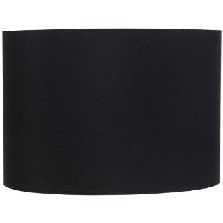   in. Wide Drum Shaped Lamp Shade, Black, Faux Silk Fabric Shade, B8558