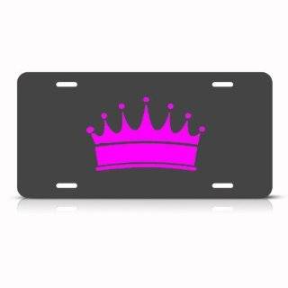 Princess Pink Crown Novelty Metal License Plate Wall Sign Tag
