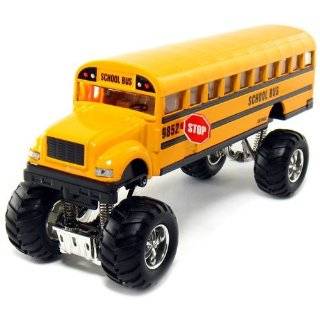  Set of 3 School Buses: 8¼ Die cast Yellow School Bus, Pull Back 