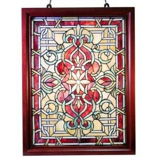   by 20 Inch Tiffany style classic Window Panel, Amber: Home Improvement