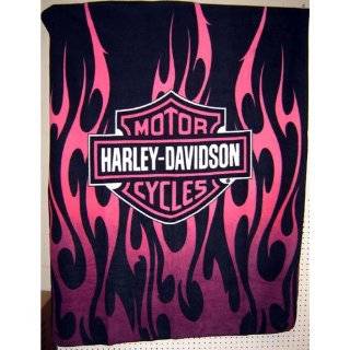 Harley Davidson Rose Tattoo Fleece Blanket 