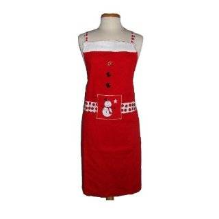  Snowman Red & Green Holiday Chefs Kitchen Apron