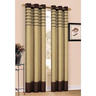   Suede / Chenille Black, Beige and Taupe Windows Curtains / Drapes