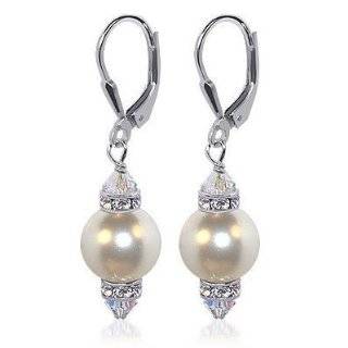  Bling Jewelry Bridal Pave Encrusted Crown Pearl Drop 