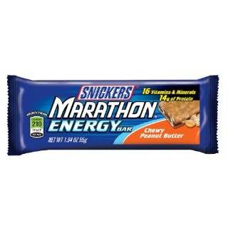Snickers Marathon Chewy Peanut Energy Bar, 1.94 Ounce Bars (Pack of 12 