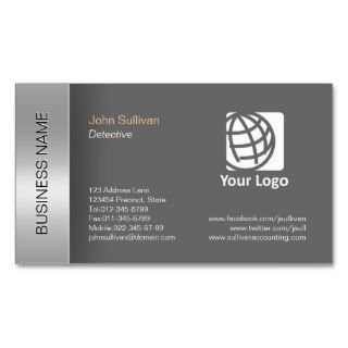 Detective Business Card Elegant Grey Border