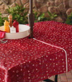 Vinyl Patio Tablecloth Umbrella Hole Zipper Flannel Back Smaller