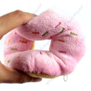 Pet Dog Puppy Cat Animal Squeaky Squeaker Sound Toy Chews Cotton Wool Donut New