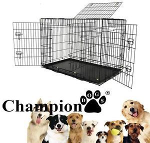 42" Champion 3 Door Folding Dog Crate Cage w Divider