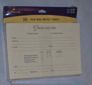 Package of 50 Hallmark Wedding File Box Refill Cards NIP 