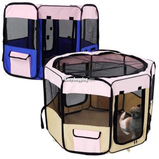 48" Soft Pet Playpen Exercise Pens Puppy Dog Cat Play Kennel Folding Crate ES9P