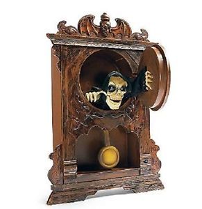 Tick Tock Animated Haunted Reaper Coo Coo Clock Halloween Decoration Prop