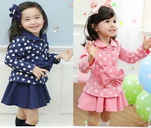 Girl Baby Kids Coat Top Skirt Dress 2 Piece Outfit Set S1 6Y Lovely Costume