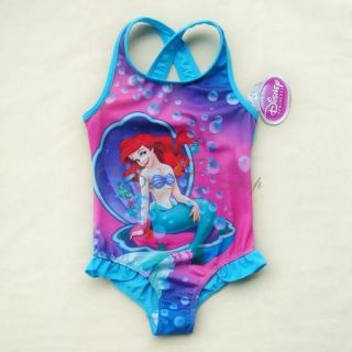 Girls Princess Ariel Mermaid Swimsuit Swimwear Bathing Suit Swim Costume Sz 2 7