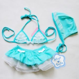 3pc Tutu Bikini Girls Swimsuit Kids Swimwear Bathing Suit Sz 2T 3T 4T 5T