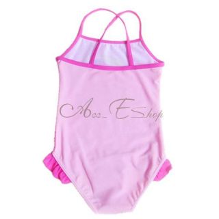 Girls Kid Barbie Princess Swimsuit Swimwear Bathing Suit Swimming Costume Sz 3 7