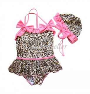Girl Baby Tankini Swimsuit Bikini Swimwear 2 7Y Leopard Swimming Costume Holiday