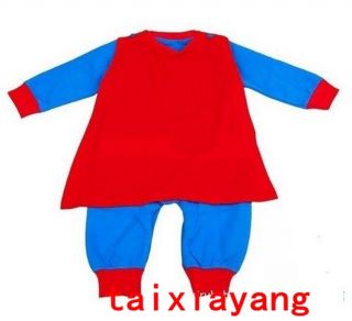 Superman Suit Fancy Dress Superhero Costume for Baby Toddler Kid Boy Romper 90