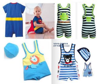 Baby Boy Swimsuit Kids Swimwear 1 6Y Swimming Clothes with Hat Bathing New