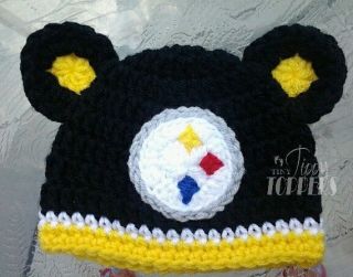 Baby Girl Boy Toddler Child Newborn Pittsburgh Steelers Crocheted Hat Beanie