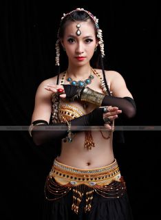 Tribal Professional Belly Dance Costumes Outfit Set 2Pics Bra Belt 3Colors