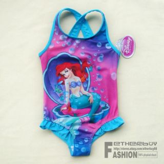 Toddler 5 5T Girls Disney Princess Ariel Mermaid Swimsuit Swimwear Barthing Suit