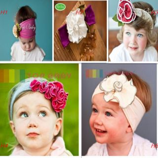 1pcs Baby Girl Toddler Cotton Flower Headband Headwear Hair Band Soft A122