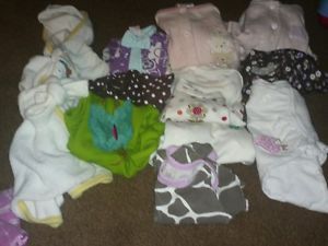 12 Piece Baby Girl Clothes Bath Robe Dress Outfits Cow Print 3 Months Lot 6