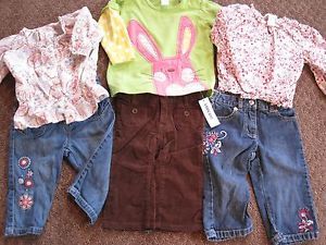Size 6 12 Month 6 Piece Baby Girl Clothing Lot Janie and Jack and Old Navy