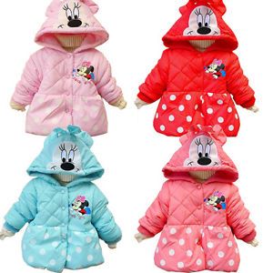 Baby Girls Clothes Minnie Mouse Dot Winter Coat Warm Jacket 1 5Y Snowsuit Lovely