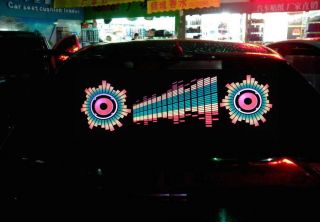 Sound Music Activated Car Stickers Equalizer Glow Blue Light 90 25cm 12V LED