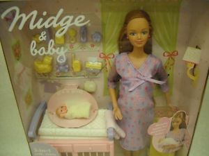 Vintage 2002 Barbie Happy Family Midge Baby (Pregnant Doll) NIOB Product  #56664