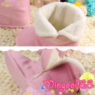 Infant Toddler Baby Girls Kids Winter Warm Shoes Boots Size 3 Pink