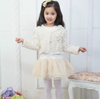 2pcs Baby Girls Flower Top Coat Dress Tutu Skirt Pageant Outfit Set Suit Clothes