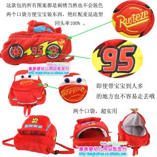 Cute Red Cartoon Car Baby Kindergarten School Bag Backpack