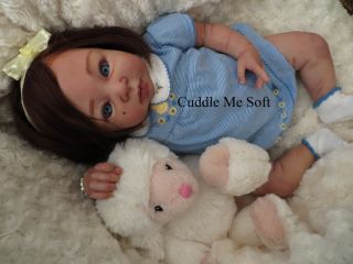 Cuddle Me Soft Beautiful Reborn Baby Girl Rooted Human Hair Sold Out Kit