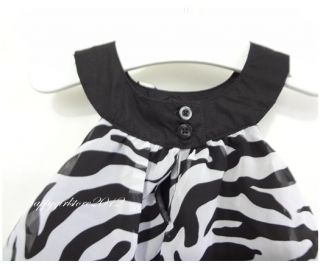 1pc Baby Girl Kid Zebra Chiffon Dress Suit Clothes Cake Skirt