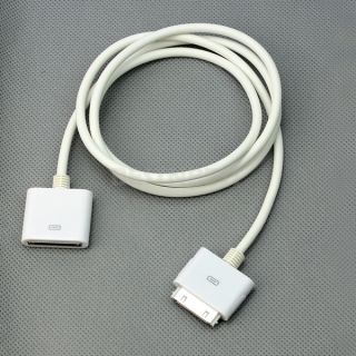 New 30 Pin 1M Dock Extender Extension Cable Cord for iPhone 4S 4 iPad iPod White