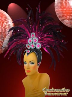 Fuchsia Drag Queen Transvestite Feather Samba Rio Carnival Collar Headdress